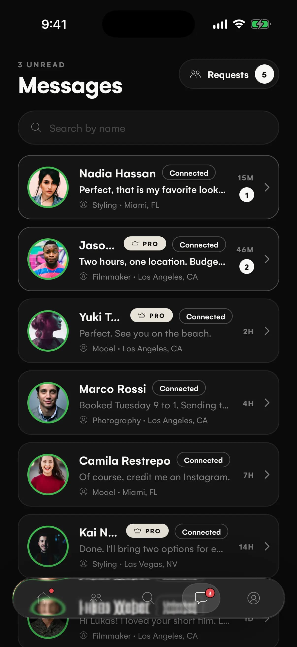 CREW app: Connect