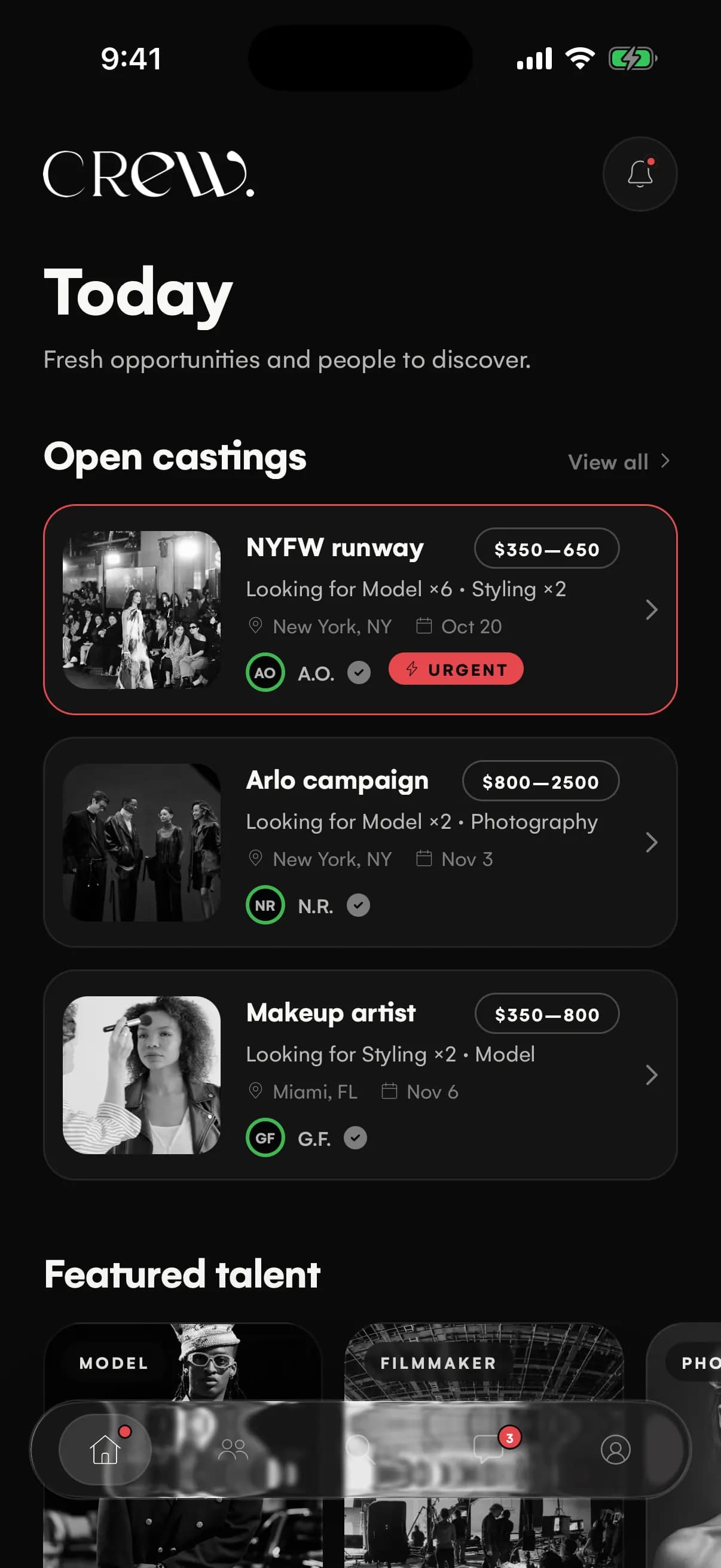 CREW app: Build your Crew
